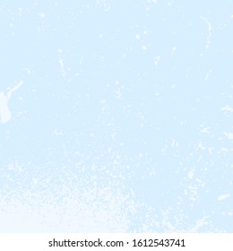 Grunge blue rough dirty background. Overlay aged grainy messy template. Brushed paint cover. Empty aging design element. Distress urban used texture. Renovate wall frame grimy backdrop. EPS10 vector