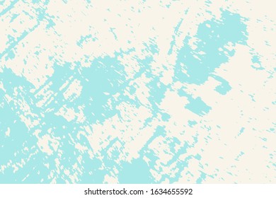 Grunge blue rough dirty background. Overlay aged grainy messy template. Brushed paint cover. Empty aging design element. Distress urban used texture. Renovate wall frame grimy backdrop. EPS10 vector