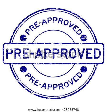 Grunge blue round pre approved rubber stamp