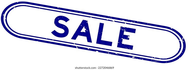 Grunge blue sale word rubber seal stamp on white background