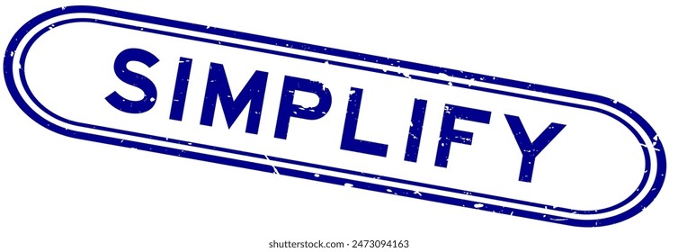 Grunge blue simplify word rubber seal stamp on white background