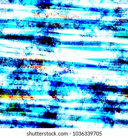 Grunge blue striped seamless texture with yellow elements. Abstract vector background for web page, banners backdrop, fabric, home decor, wrapping