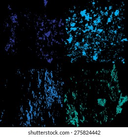 Grunge blue textures. Background Illustration. Set. Colorful.





