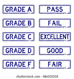 Grunge blue various grade rubber stamp
