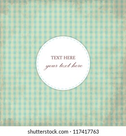 Grunge Blue Vintage Card, Plaid Design