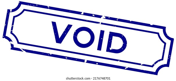 Grunge blue void word rubber seal stamp on white background