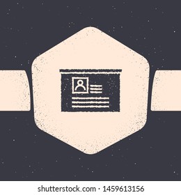 Grunge Board with resume icon isolated on grey background. CV application. Searching professional staff. Analyzing personnel resume.  Monochrome vintage drawing. Vector Illustration