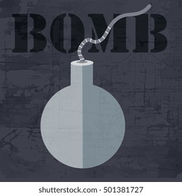 grunge bomb icon background concept. Vector illustration design