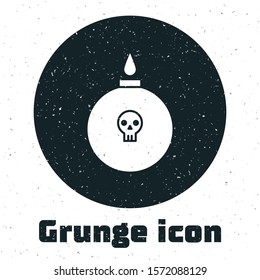 Grunge Bomb ready to explode icon isolated on white background.  Vector Illustration