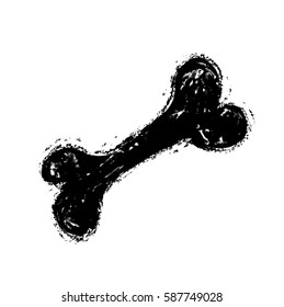 grunge bone icon, vector design element