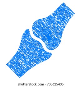 Grunge Bone Joint icon with scratched design and grungy texture. Unclean vector blue Bone Joint pictogram for rubber seal stamp imitations and watermarks. Draft sticker symbol.