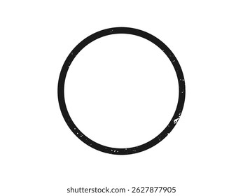 Borda grunge em forma de círculo. Quadro texturizado escuro com espaço vazio no fundo branco. Ilustração vetorial