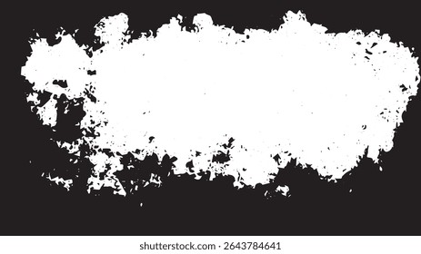 Grunge Border Frame with Distressed Black Ink Splatter Texture on White Background