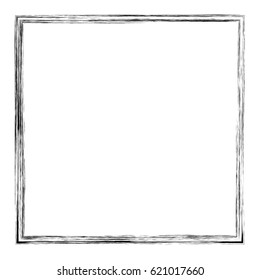 Grunge Border Frame Isolated On White Background. Vector