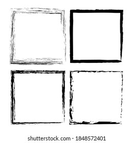 Marco de borde grueso de 4 Vectores Ilustración Diseño Marco grueso que se utilizará en carteles de afiches Medios sociales 
