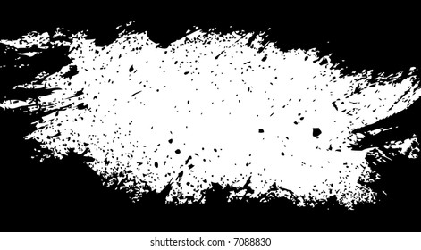 grunge border or frame with spatter - vector