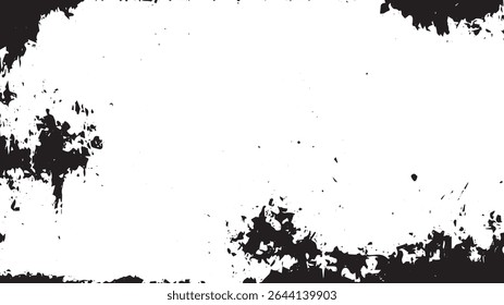 Grunge Border Frame with Splatter and Scratch Texture on White Background