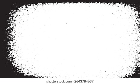 Grunge Border Frame Texture with Distressed Spray Paint Effect on White Background