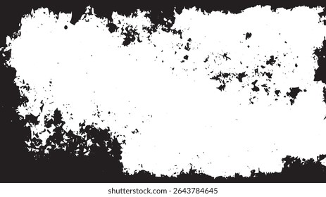 Grunge Border Frame Texture with Distressed Edges, High-Contrast Abstract Overlay for Design Projects