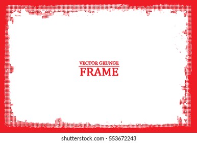 Grunge border frame.Halftone frame.Abstract vector template. 