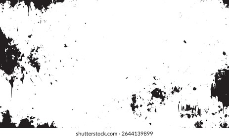 Grunge Border Ink Splatter Texture on White Background for Edgy and Artistic Designs