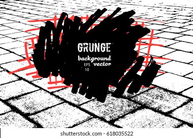 Grunge border. Rock music graphic design. Urban wallpaper. Abstract background for brochure, flyer. Creative concept. Vector illustration EPS10. 