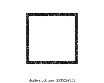 Limite do Grunge em forma quadrada. Quadro texturizado escuro com espaço vazio no fundo branco. Ilustração vetorial