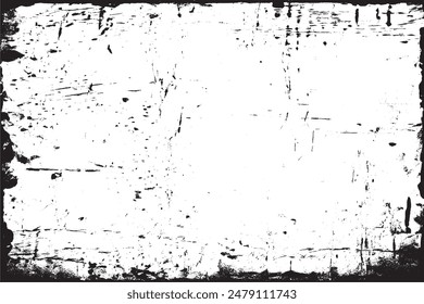 Grunge Border Texture Background - Abstract Frame Overlay with Dirty, Damaged Design - Vector Graphic Illustration (EPS10)