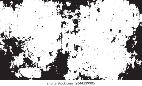 Grunge Border Texture in Black and White, Distressed Frame Overlay with Rough Ink Edges