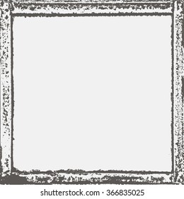 Grunge border texture in black and white. Textured background, frame. Vector template.