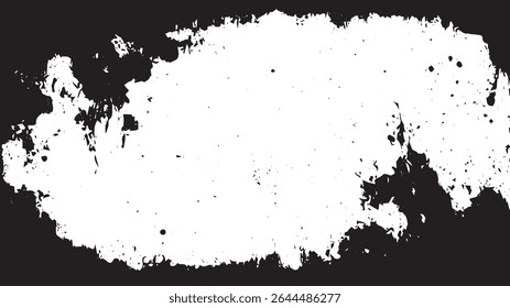 Grunge Border Texture with Central Space, High Contrast Black and White Distressed Frame for Overlays and Posters