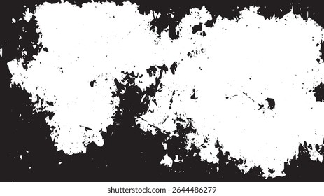 Grunge Border Texture with Distressed Ink Splatter and Rough Edges
