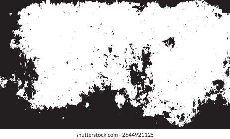 Grunge Border Texture with Fragmented Splatter Edges, High-Contrast Overlay Frame for Artistic Design
