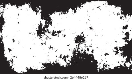 Grunge Border Texture Overlay, High Contrast Distressed Frame for Vintage, Urban, and Retro Designs