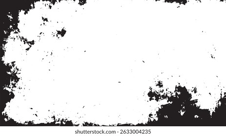 Grunge Border Texture with Rough Distressed Edges and White Center Background