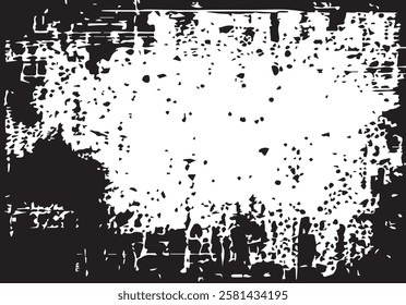 Grunge border vector background. Black grunge texture border frame over white. Abstract overlay. Dirty and damaged backdrop. Grunge Frame. 