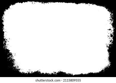 Grunge border vector texture background. Abstract frame overlay. Dirty and damaged backdrop. Vector graphic illustration with transparent white. EPS10.