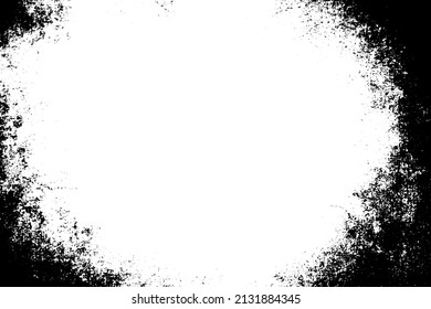 Grunge border vector texture background. Abstract frame overlay. Dirty and damaged backdrop. Vector graphic illustration with transparent white. EPS10.