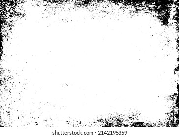 Grunge border vector texture background. Abstract frame overlay. Dirty and damaged backdrop. Vector graphic illustration with transparent white. EPS10.