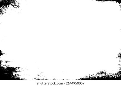 Grunge border vector texture background. Abstract frame overlay. Dirty and damaged backdrop. Vector graphic illustration with transparent white. EPS10.