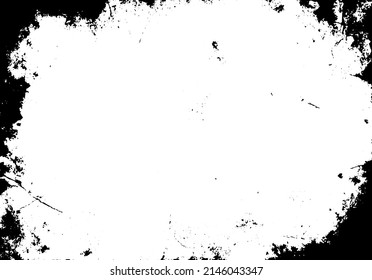 Grunge border vector texture background. Abstract frame overlay. Dirty and damaged backdrop. Vector graphic illustration with transparent white. EPS10.