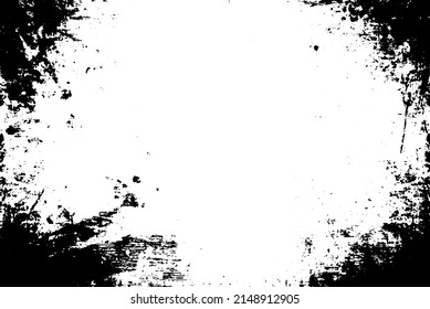 Grunge border vector texture background. Abstract frame overlay. Dirty and damaged backdrop. Vector graphic illustration with transparent white. EPS10.