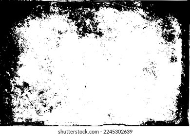 Fondo de textura vectorial de borde de niebla. Superposición abstracta del marco. Fondo sucio y dañado. Ilustración gráfica vectorial con blanco transparente. EPS10.