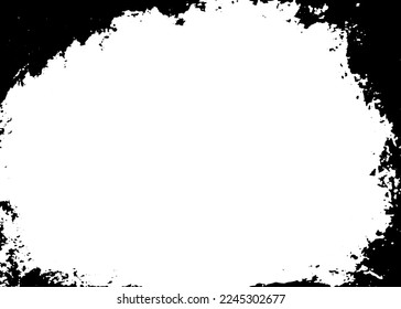 Grunge border vector texture background. Abstract frame overlay. Dirty and damaged backdrop. Vector graphic illustration with transparent white. EPS10.