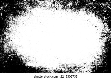 Grunge border vector texture background. Abstract frame overlay. Dirty and damaged backdrop. Vector graphic illustration with transparent white. EPS10.