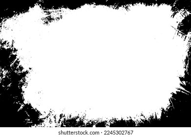 Grunge border vector texture background. Abstract frame overlay. Dirty and damaged backdrop. Vector graphic illustration with transparent white. EPS10.