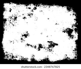 Grunge border vector texture background. Abstract frame overlay. Dirty and damaged backdrop. Vector graphic illustration with transparent white. EPS10.