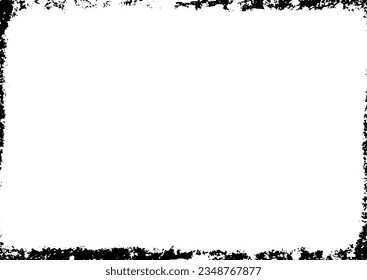 Grunge border vector texture background. Abstract frame overlay. Dirty and damaged backdrop. Vector graphic illustration with transparent white. EPS10.