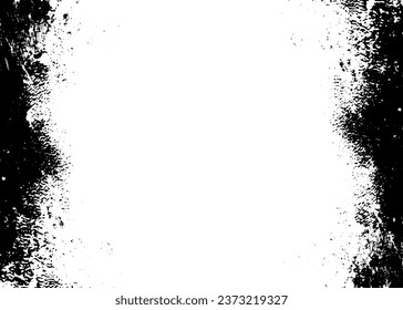 Grunge border vector texture background. Abstract frame overlay. Dirty and damaged backdrop. Vector graphic illustration with transparent white. EPS10.