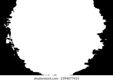 Grunge border vector texture background. Abstract frame overlay. Dirty and damaged backdrop. Vector graphic illustration with transparent white. EPS10.